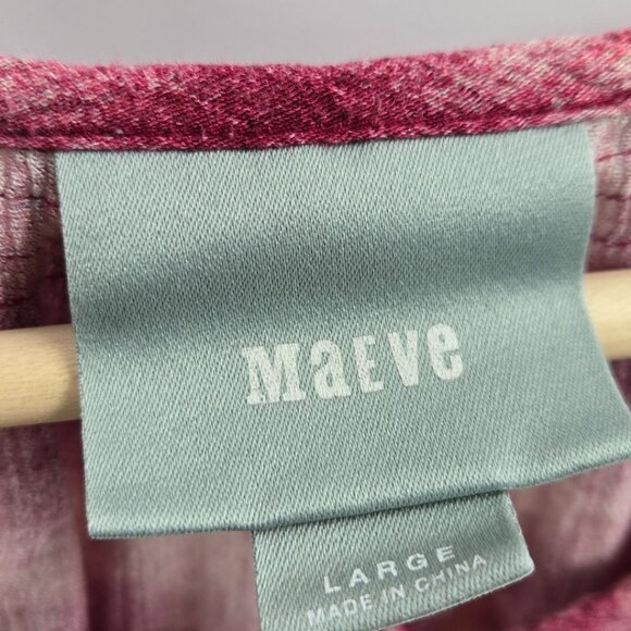 Maeve by Anthropologie pink plaid long sleeve top - Picture 6 of 8